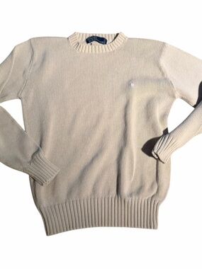 Vintage Ralph Lauren Cream Crewneck Knit Sweater S